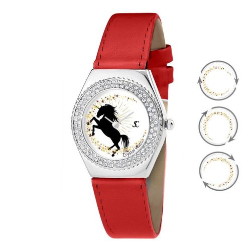 Montre Alysson Licorne À Mouvement Tournant Sc Crystal Ornée De Cristaux Autrichiens