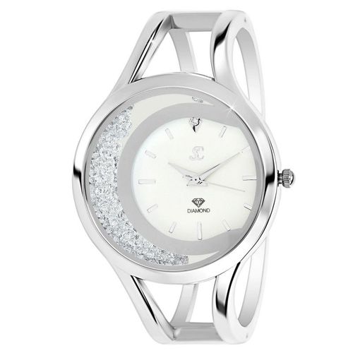 Montre Lily Ornée D'un Véritable Diamant Et De Cristaux Scintillants Par Sc Crystal