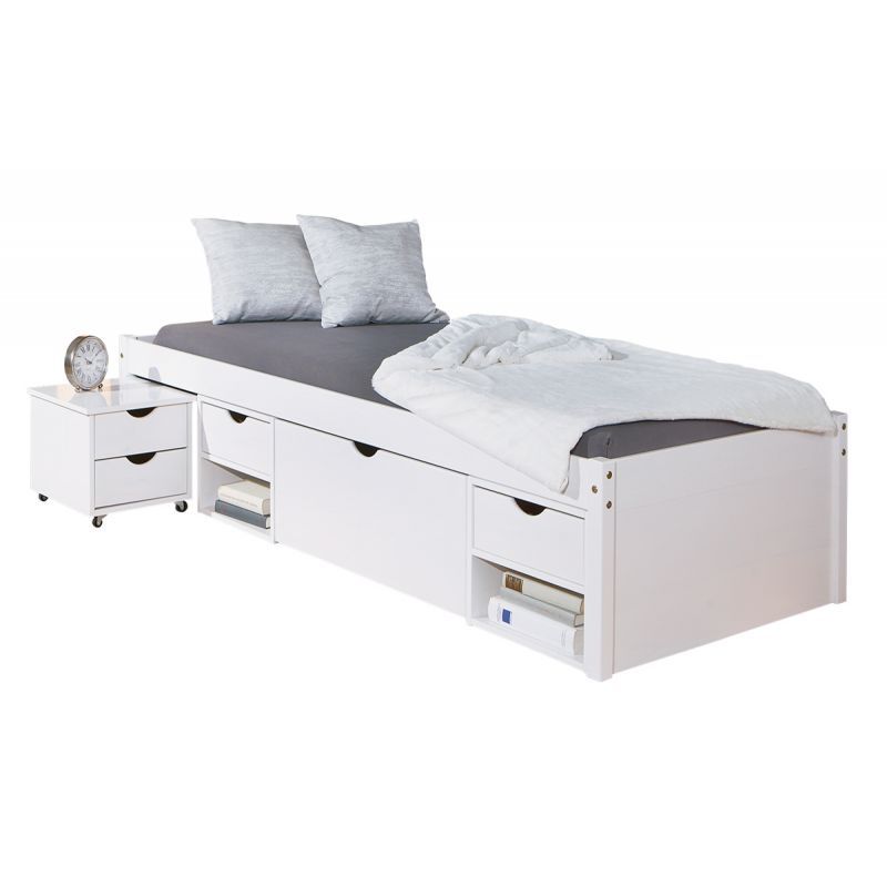 Lit Enfant Multi-Rangements "Clark" 90x200cm Blanc