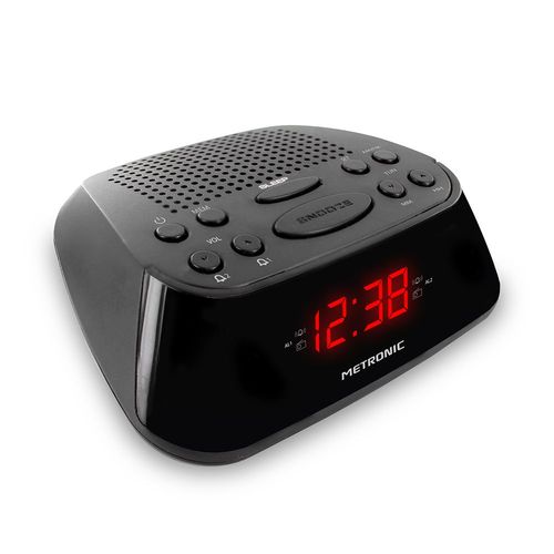 Radio-r?veil FM double alarme - noir