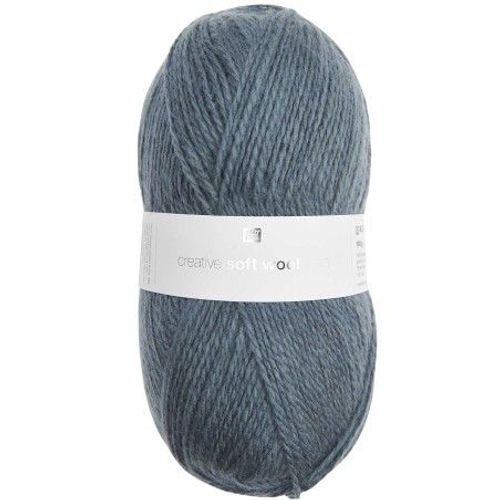 Fil De Laine À Tricoter Creative Soft Wool Aran - 100gr - Rico Design 35 Bleu Atlantique