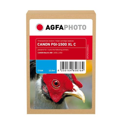 Compatible avec Canon PGI-1500c XL (9193B001) Agfa Photo APCPGI1500XLC Cartouche d'encre Cyan
