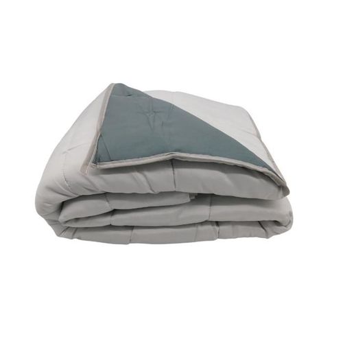 Couette Ultra Légère Gris Foncé / Gris Clair - 2 Personnes 220 X 240 - Spécial Été - Mortreux