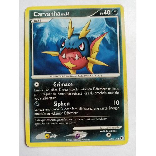 Carte Pokemon Platine - Rivaux Emergents : Carvanha 58/111