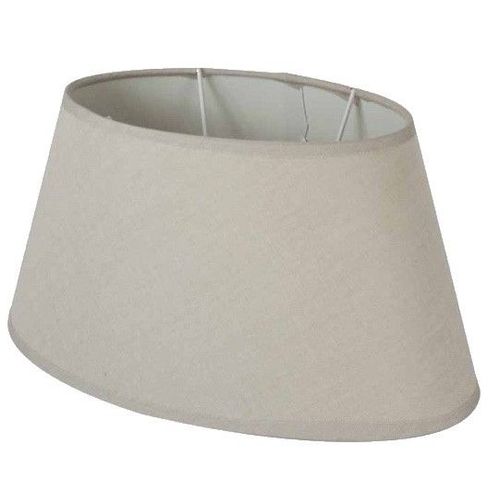 Abat-Jour Oval En Lin Couleur Beige 30 X 16 Cm