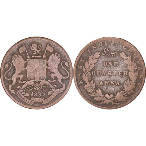 Grande-Bretagne - Inde Britannique - 1835 - One Quarter Anna - Bombay - Petits Caractères - 25.2 Mm - H047