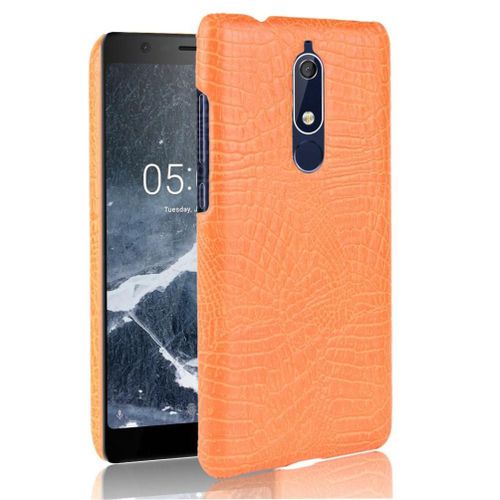 Classique Élégant Étui Pour Nokia 5.1 Anti Éraflure Housse De Protection Mode Classique D'alligator Compatibilité - Couleur Orange