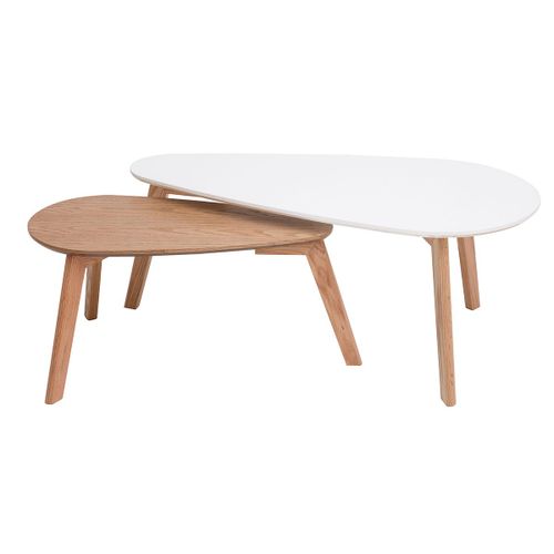 Tables Basses Scandinaves Ch?Ne Et Blanc (Lot De 2) Artik