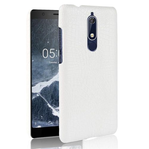 Classique Élégant Étui Pour Nokia 5.1 Anti Éraflure Housse De Protection Mode Classique D'alligator Compatibilité - Blanc