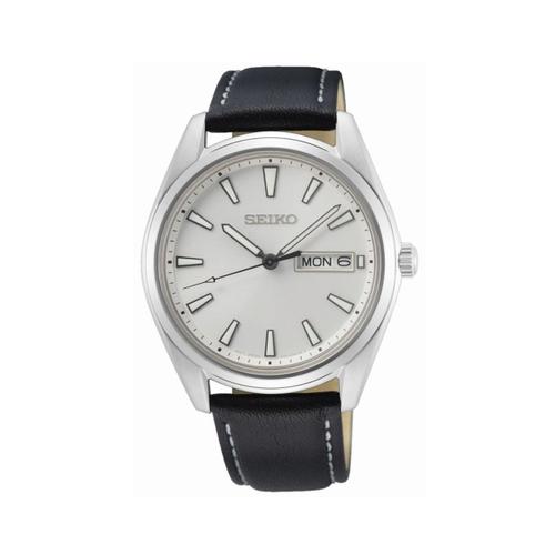 Montre Homme Seiko Classique En Cuir Noir