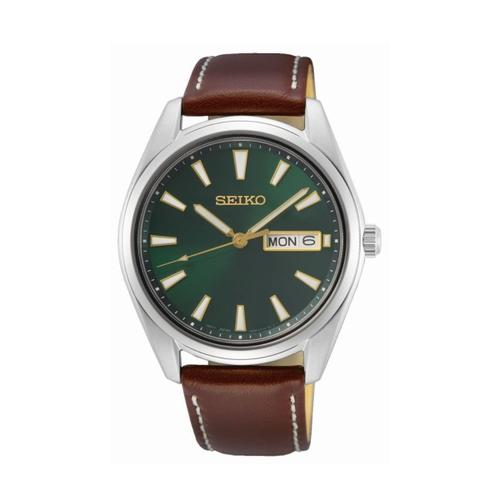 Montre Homme Seiko Classique En Cuir Marron