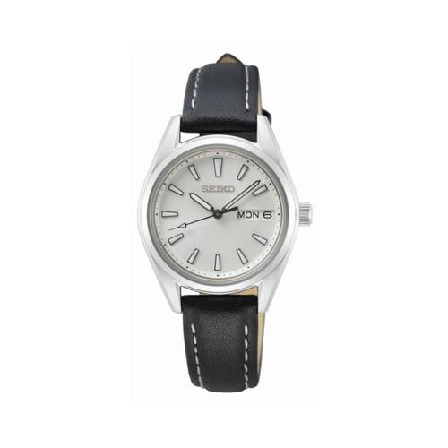 Montre Femme Seiko Classique En Cuir Noir