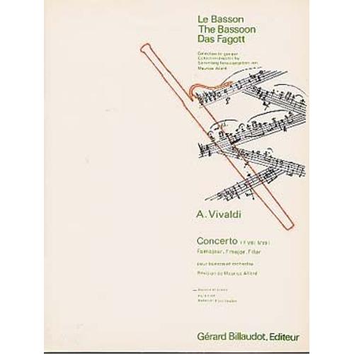 Concerto Rv 488 F Viii N° 19 En Fa Majeur Pour Basson Et Piano