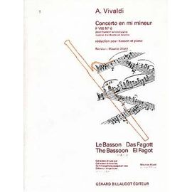 Concerto Rv 484 F Viii N° 6 En Mi Mineur Pour Basson Et Piano