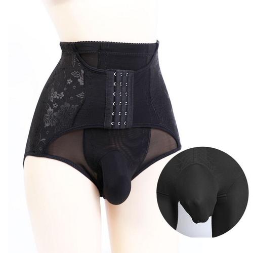 Culotte Sexy En Dentelle Transparente Pour Homme, Sous-Vêtement Érotique Taille Haute Avec Poche À L'entrejambe