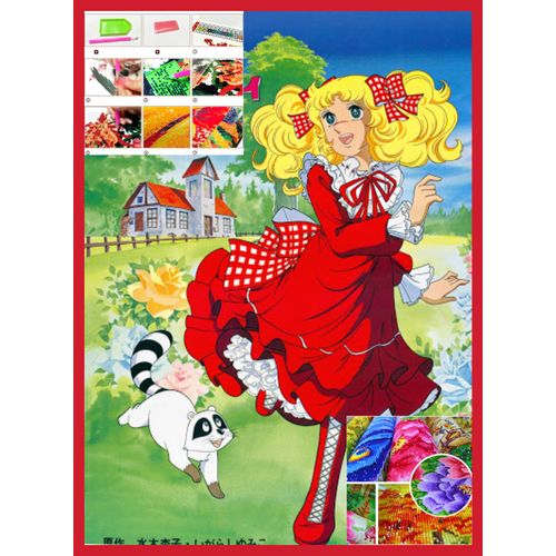 Kit Set Loisir Créatif Point De Croix Broderie 30x40cm Figurine Au Pays De Candy Mosaique 5d Diamant Poster 3d