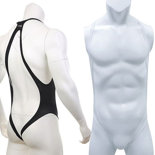 Sexy Hommes Dos Nu Body Transparent Lingerie Combinaison Sangle Costume Shaper Exotique Combinaison Une Pièce Vêtements