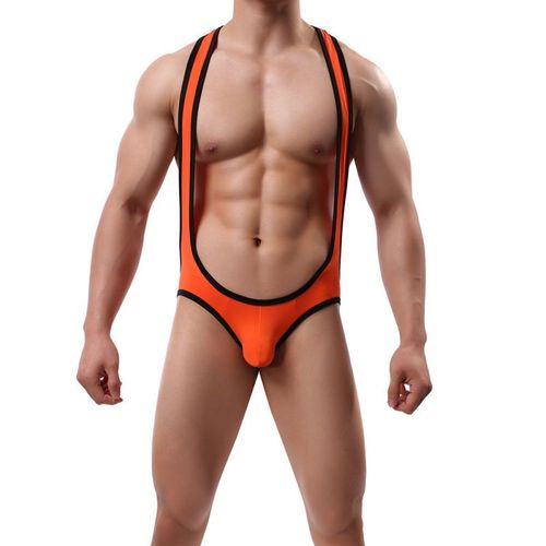 Maillot De Corps En Soie Glacée Pour Homme, Une Pièce, Justaucorps, Sous-Vêtements Doux, Façonnant