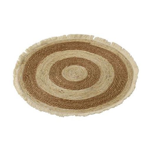 Tapis Rond 70 Cm En Osier Beige Et Marron - Belly