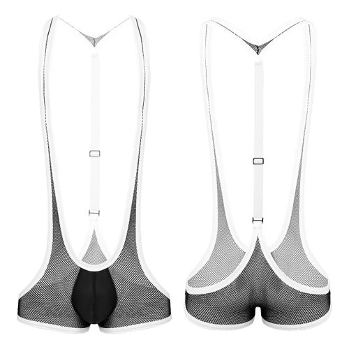 Sous-Vêtements En Résille Transparent Pour Hommes, Une Pièce, Jockstrap, Transparent, Dos Y, Poche Bombée, Bretelles, Lutte, Singlet