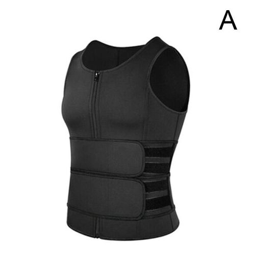 Hommes Corps Shaper Sauna Gilet Taille Formateur Double Ceinture Sueur Abdomen Shapewear Brûler Chemise Hauts Minceur Fitness Grosse Corse L9h4