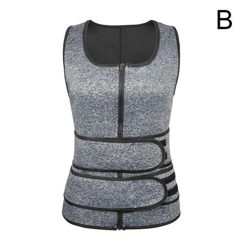 Hommes Corps Shaper Sauna Gilet Taille Formateur Double Ceinture Sueur Abdomen Shapewear Brûler Chemise Hauts Minceur Fitness Grosse Corse L9h4
