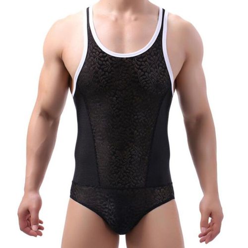 Combinaison Sexy Pour Hommes, Lingerie Gay, Pochette Convexe En U, Sous-Vêtements En Dentelle, Vêtements De Lutte, Singlets Masculins, Hauts Façonnés