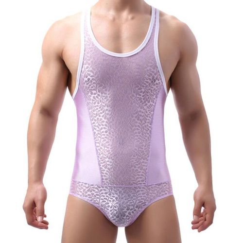 Combinaison Sexy Pour Hommes, Lingerie Gay, Pochette Convexe En U, Sous-Vêtements En Dentelle, Vêtements De Lutte, Singlets Masculins, Hauts Façonnés