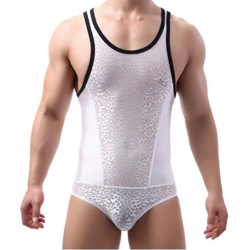 Combinaison Sexy Pour Hommes, Lingerie Gay, Pochette Convexe En U, Sous-Vêtements En Dentelle, Vêtements De Lutte, Singlets Masculins, Hauts Façonnés