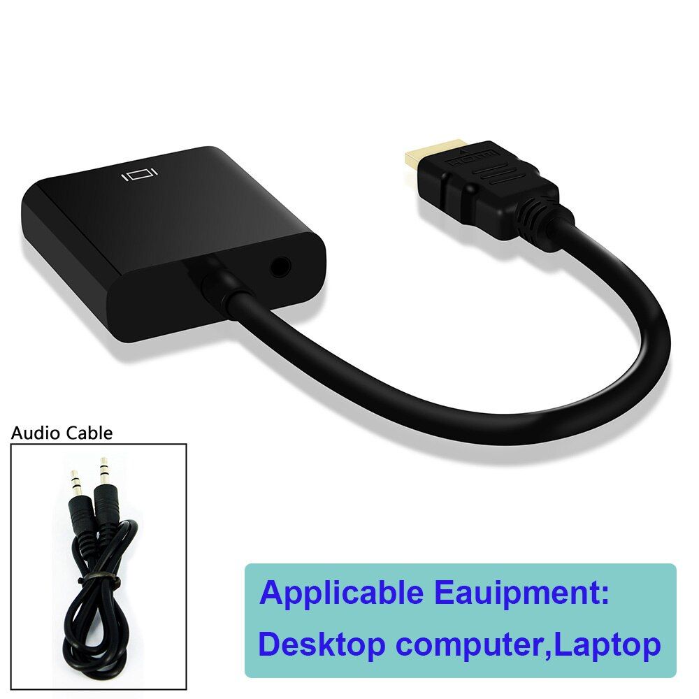 Audio But No Power-Black -OULLX ? câble HDMI vers VGA pour ordinateur PC, PS3, PS4, lecteur de jeu, convertisseur HDTV Full HD 1080