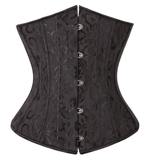 Corsets Taille Haute Pour Femmes, 24 Bustiers Désossés En Acier, Sous-Buste En Satin Façonnant La Lingerie, Corselet Plus