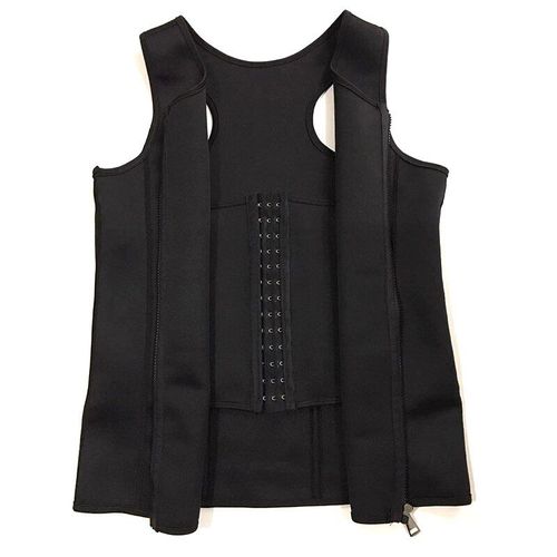 Gilet De Survêtement Pour Sauna Pour Hommes Combinaison De Sauna Chaude En Néoprène Corset Pour La Perte De Poids Corporel Aptitude Bande De Coupe Pour Brûleur De Graisse Chemise Débardeur À Fermeture Éclair Cinta Mode
