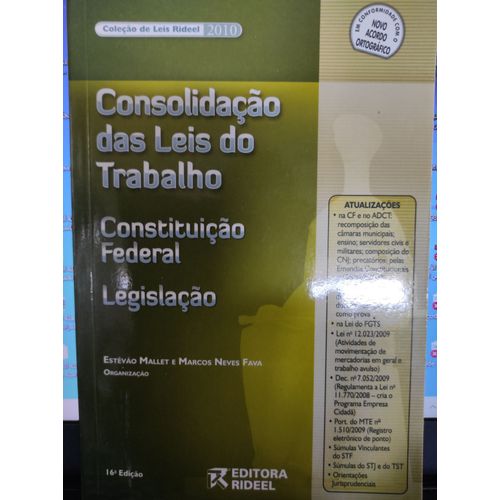 Consolidaçao Des Leis De Trabalho : Constituiçao Federal Legislaçao