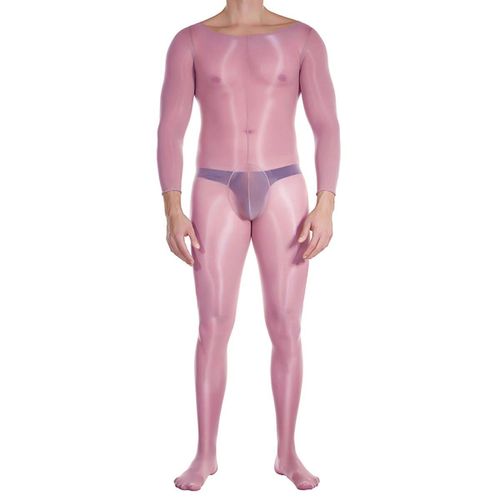 Body Brillant En Nylon Pour Hommes, Sous-Vêtements Avec Poche, Corset
