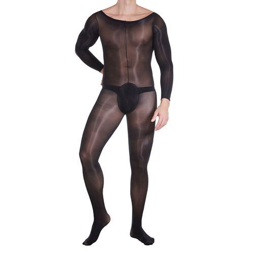 Body Brillant En Nylon Pour Hommes, Sous-Vêtements Avec Poche, Corset