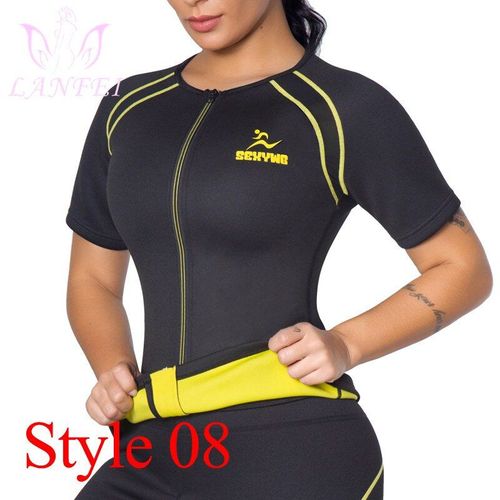 Chemise Moulante En Néoprène Pour Femmes, Fitness, Sauna, Sueur, Débardeur Thermique, Façonne Le Corps, Entraînement, Taille, Combinaison À Fermeture Éclair
