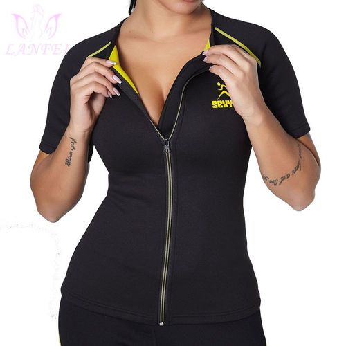 Sweat-Shirt D'entraînement À La Taille Pour Femmes, Pour La Perte De Poids, Modelant Le Corps, Haut Sauna Amincissant, Contrôle Du Ventre, Gilet De Mise En Forme