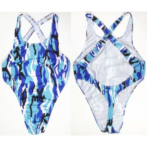 Maillot De Bain En Tissu Imprimé Camouflage Pour Hommes, Justaucorps Tanga, Taille Haute, Dos Croisé, G7284
