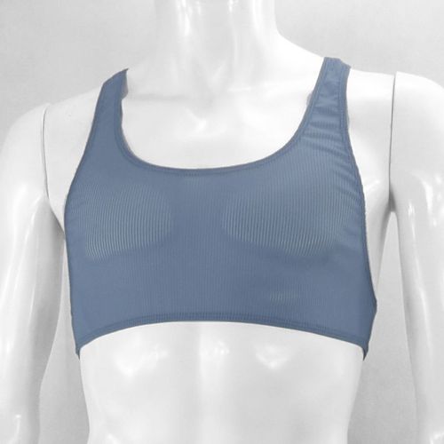 Harnais De Débardeur Court Pour Hommes, G435q, Maillot De Corps Tanga, Taille Haute, Dos De Course, En Nylon Spandex, Rayures Semi-Transparentes, Extensible