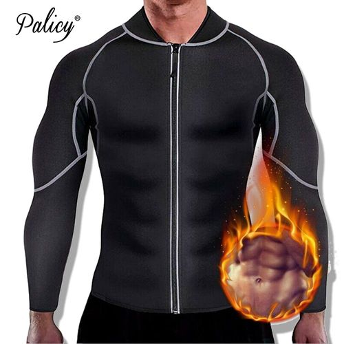 Gilet De Sudation En Néoprène Pour Hommes, Combinaison De Sauna, Perte De Poids, Fitness, Manches Longues, Fermeture Éclair, Pantalon D'entraînement, Amincissant