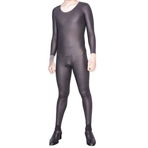 Body Moulant Noir En Cuir Pu Pour Homme, Combinaison À Manches Longues, Col Rond, Body Moulant, Modelage Du Corps, Fitness, Musculation, Catsuit