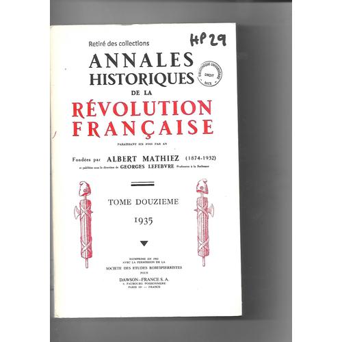 Annales Historiques De La Révolution Française