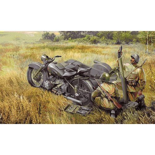 Maquette Moto M-72 Avec Mortier-Zvezda