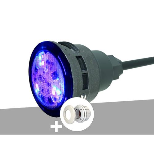 Projecteur LED 7W RGBW X7 Mini-Brio+ + Traversée de paroi blanche piscine liner - CCEI