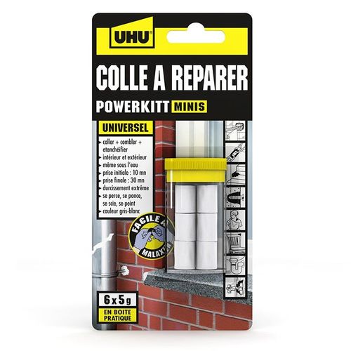 Pâte à réparer UHU tous matériaux boîte minis - 6x5g - 37745