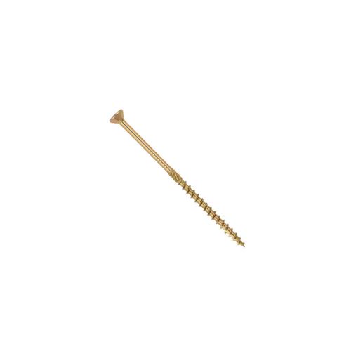 Vis bois Torx à tête plate D.5 x 100 mm - Zingué jaune - Boîte de 100 pcs