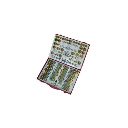 Coffret 110 tarauds et filières métriques HSS TiN - GBM110TIN - Holzmann