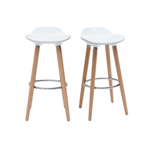 Tabourets De Bar Scandinaves Blancs (Lot De 2) Gilda