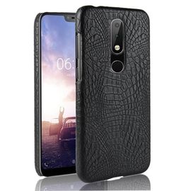 Classique Élégant Étui Pour Nokia 6.1 Plus /Nokia X6 Compatibilité Housse De Protection Mode Classique D'alligator Anti Éraflure - Noir