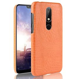 Classique Élégant Étui Pour Nokia 6.1 Plus /Nokia X6 Compatibilité Housse De Protection Mode Classique D'alligator Anti Éraflure - Couleur Orange
